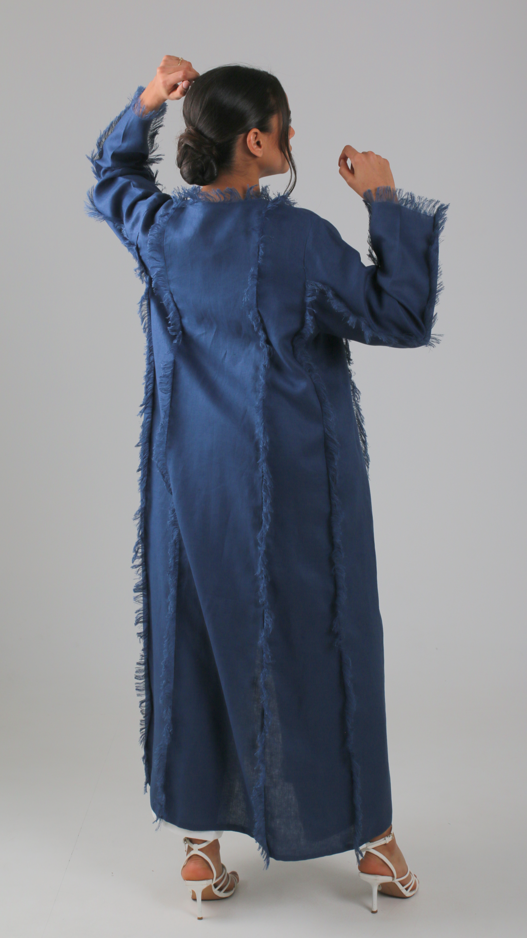 Frayed Linen Abaya